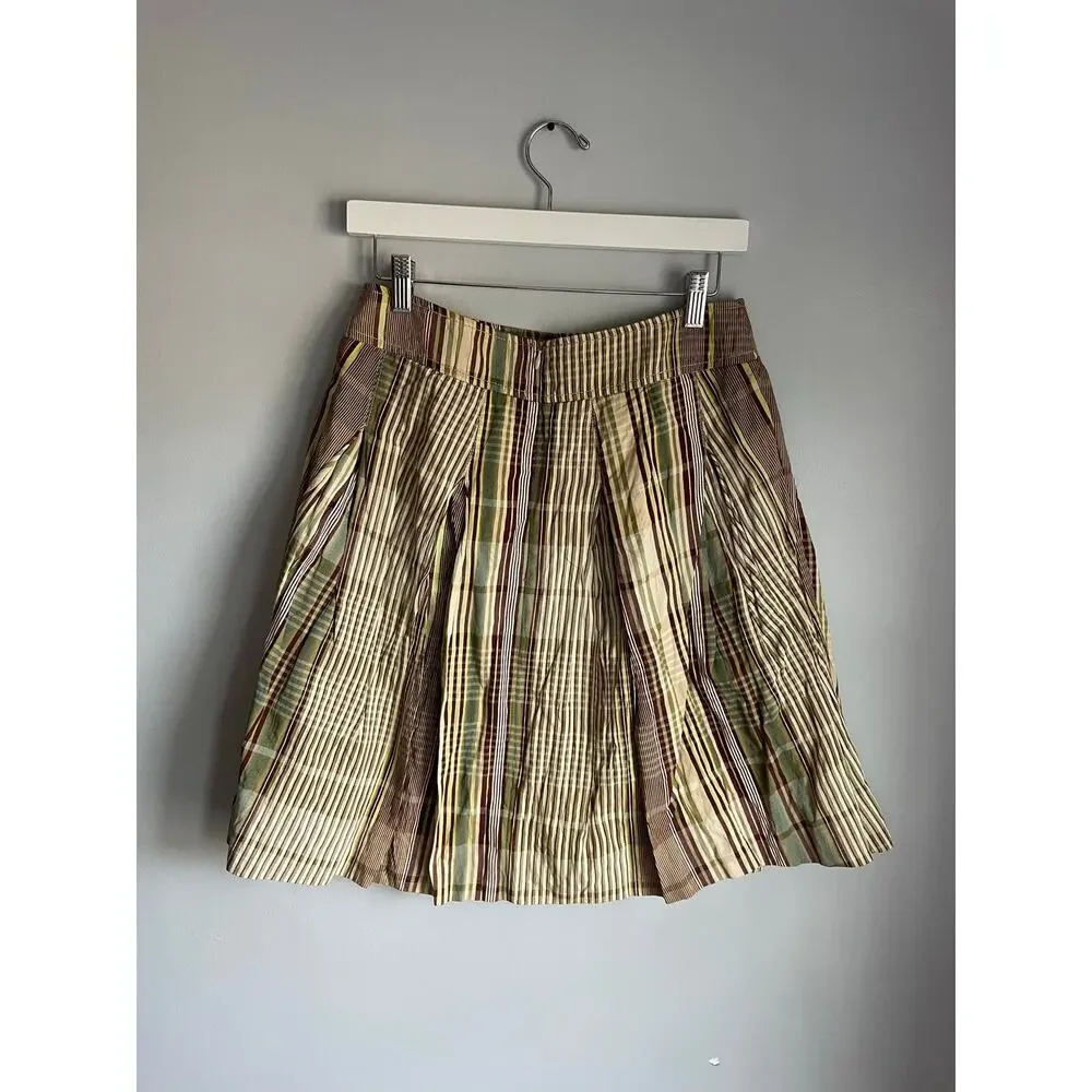 Gunex Brunello Cucinelli Striped Plaid Size 6 Made in Italy Preppy Schoolgirl - Picture 2 of 8